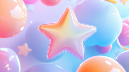 Obraz premium Pastel 3D star graphic