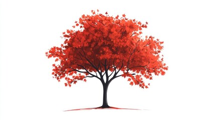 Vibrant red autumn tree