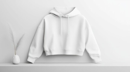 White cropped hoodie