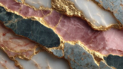 Obraz premium Luxurious abstract background featu layered marble textures with gold veins and a high-resolution detailed design perfect for elegant projects.