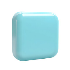 Vibrant, light-blue, glossy, geometric object, ideal for modern design projects, or digital illustration.