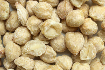 Texture and background of Candlenut (Aleurites moluccana) close up