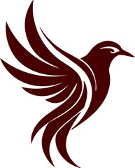 Black and White Vector Bird Illustration with Eagle and Hummingbird Elements