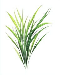 Fototapeta premium Lush green blades of grass, vibrant and detailed