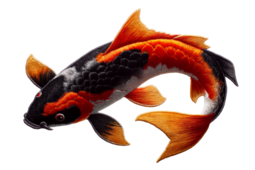 Koi fish with vibrant colors swimming gracefully
