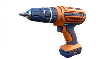 Orange and blue cordless drill