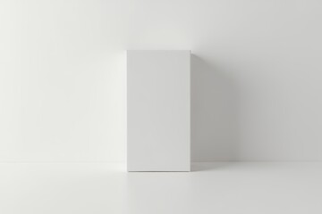 Fototapeta premium Blank-box-mockup-product-packaging-display-white-studio-background-branding-design