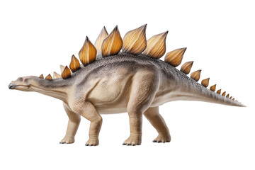 Side view illustration of stegosaurus with iconic plates in natural environment, isolated on transparent background