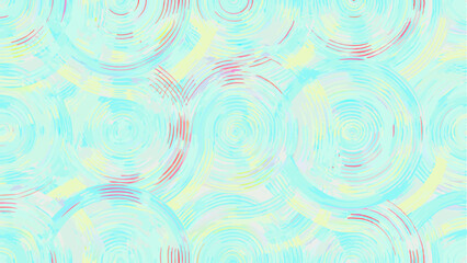 Abstract background featuring concentric circles in light blue yellow and pinkish hues with brush strokes