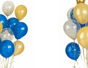 colorful balloons frame isolated on transparency or jpeg background