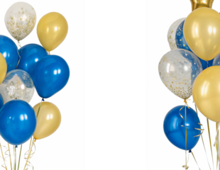 colorful balloons frame isolated on transparency or jpeg background