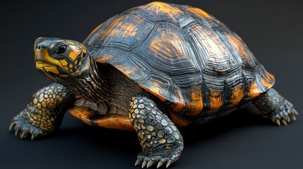 Obraz premium 3D Turtle Studio Shot, Realistic Reptile, Close-up