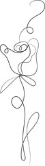 Elegant Single Line Drawing of a Rose Flower