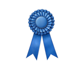 Blue Ribbon Award Isolated On Transparent Background