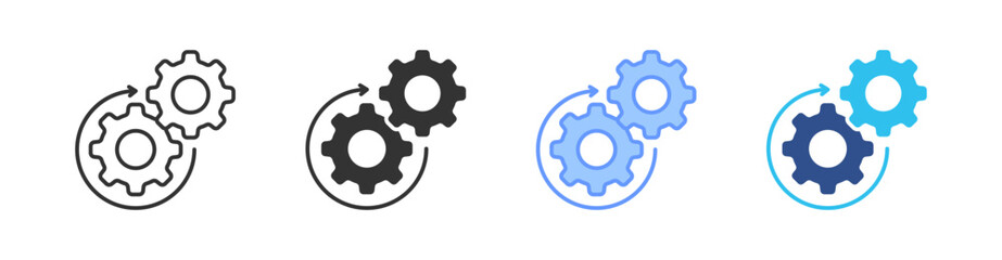 Improvement Multi Style Icon Set Vector 