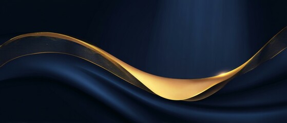 Abstract Dark Navy Blue and Gold Background Design