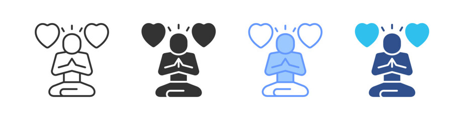Mindfulness Multi Style Icon Set Vector 