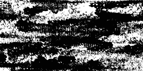 Old grunge background of black and white. Dark monochrome texture. Vector pattern of cracks