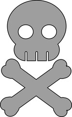 skull icon, skull and crossbones, danger sign