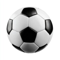 Classic soccer ball.  A black and white soccer ball with a prominent, textured surface