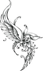 vector illustration of an eagle Tattoo