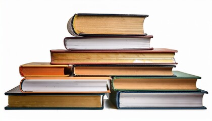 stack of books isolated on transparent background