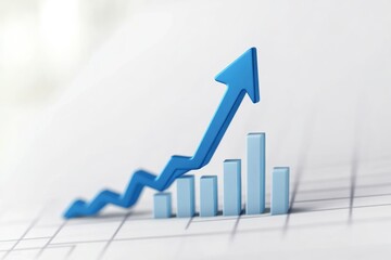 Graphic layout showcasing a growth chart with increasing trends in advertising analytics