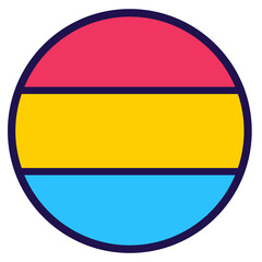Circle lgbtq flag inclusive simple lines element set