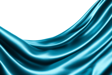 Turquoise fabric draping on a transparent background