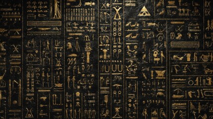 Ancient Egyptian Hieroglyphs: A Golden Tapestry of History