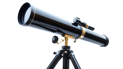 Professional Telescope for Observing Celestial Objects Isolated on White Background