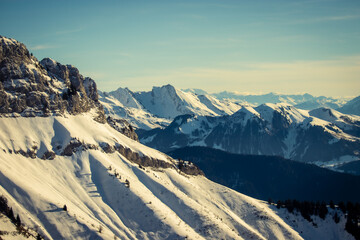 snow covered mountains, france