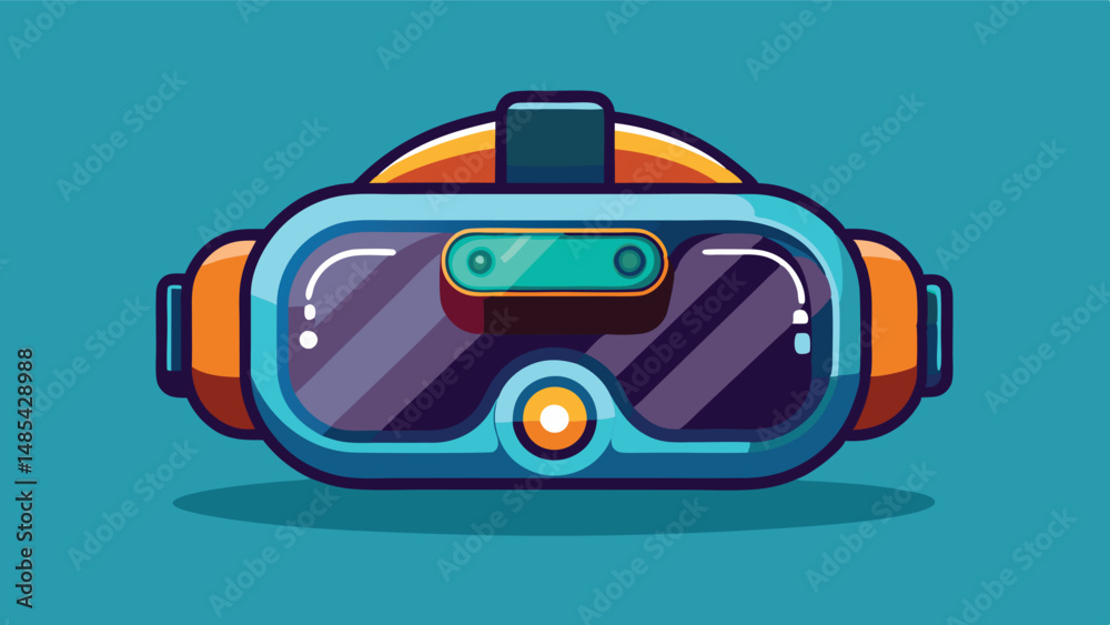 Poster colorful vector illustration of gaming glasses showcasing vibrant buttons and a sleek design for mod