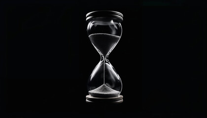 Luminous Hourglass of Time's Eternal Passage with Copy Space