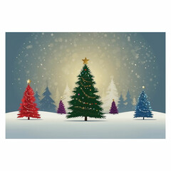 Obraz premium illustration design image with a Christmas tree theme