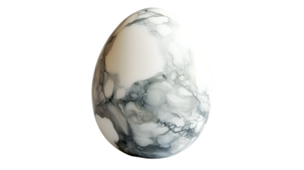 Fresh White Egg Isolated on Background, Transparent Image for Products, Healthy Eating Concept