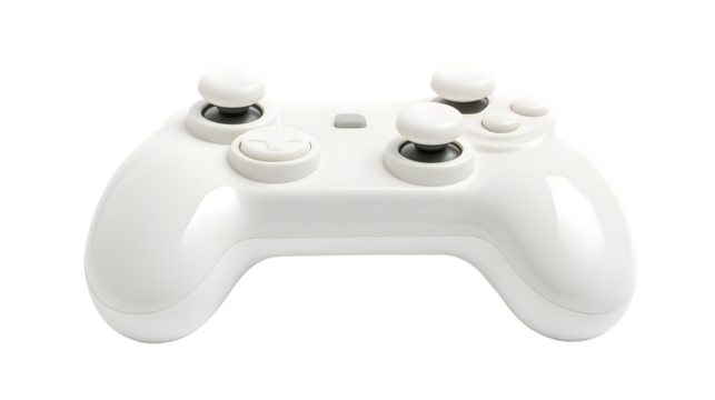Professional White Joystick on Isolated White Background for Gaming Enthusiasts