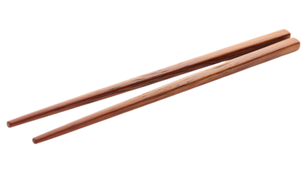 Wooden Chinese Chopsticks on White Background - Traditional Asian Dining Utensils