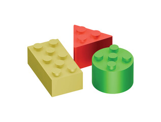 brick toys icon 3d illustration render