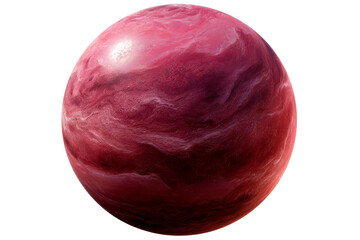 Red planet with swirling cloud patterns in a transparent background