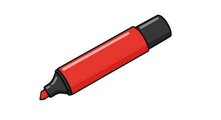 Red Marker Illustration on White Background