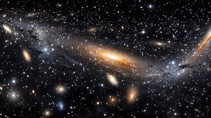 Black universe filled rare stellar phenomena like variable Cepheid stars eclipsing binaries illuminating surrounding interstellar dust rhythmic cosmic pulses cut out on isolated transparent background
