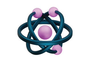 atom icon 3d illustration render