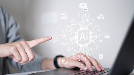 Artificial intelligence technology ai digital innovation image generation chatbot business dashboard data analysis marketing innovation network assistance automation system software machine learning