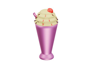 milkshake icon 3d illustration render