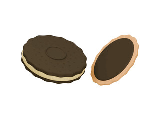 cream biscuits icon 3d illustration render