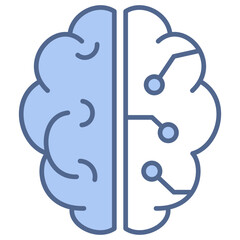 Artificial Intelligence Blue Icon