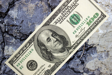American dollars close-up on a retro background. National currency of the United States of America	
