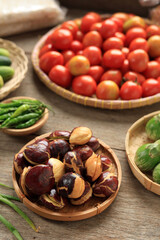 Fresh Raw Jengkol or Dogfruit Stinky Bean. Popular in Southeast Asian.