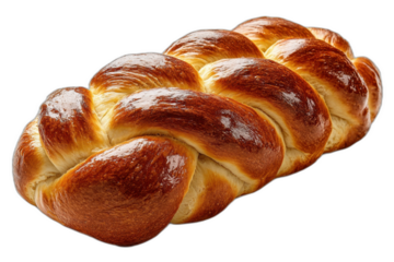 colorful croissants with chocolate, strawberry, blueberry, and vanilla toppings isolated on transparent background.